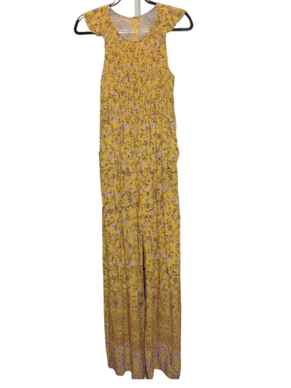 Wonderly Yellow Floral Sleeveless Jumpsuit